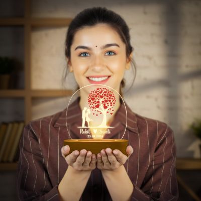 Personalized Couple Name Led Night Lamp with Warm White Light Gift for Wife, Girlfriend, Husband, Boyfriend Anniversary Gift Valentine Day Gift Custom Couple Lamp